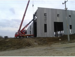 Çerkezköy'de prefabrik montajı sepetli vinç ile