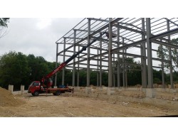 Veliköy'de sepetli vinç ile çelik konstrüksiyon montajımız