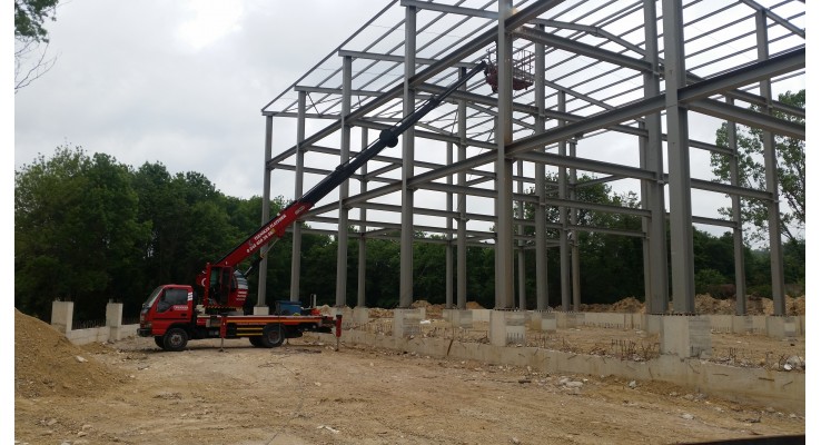 Veliköy'de sepetli vinç ile çelik konstrüksiyon montajımız