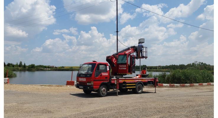 veliköyde kamera montajımız Sepetli Vinç ile