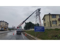 30 metre sepet ile elektrik direği montajı Çerkezköy-Velimeşe-Veliköy-Saray-Vize