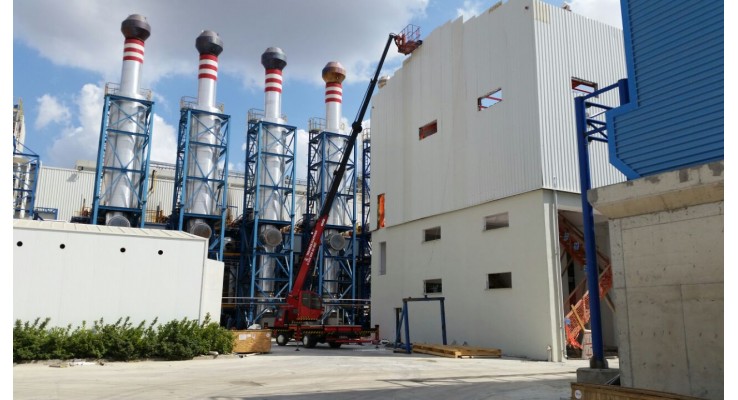 Çerkezköy osb de cephe paneli montajımız 25 mt sepetli vinç 