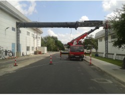 Saray da sepetli vinç ile çelik konstrüksüyon montajımız