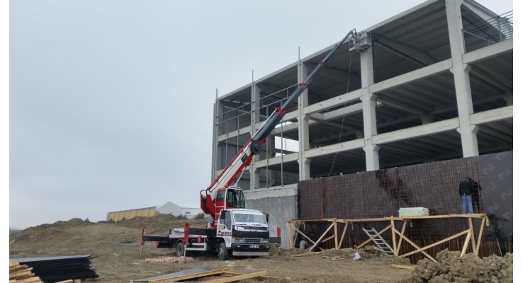 Türkgücü Sepetli Vinç ile cephe karkası montajımız
