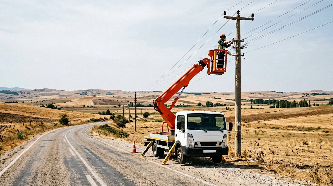 Elektrik hattı çevresinde platform erişim ortamı